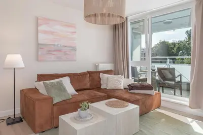 Ein Sitzbereich in der Unterkunft Küstenglück - Ferienwohnung im 1Obergeschoss mit Balkon