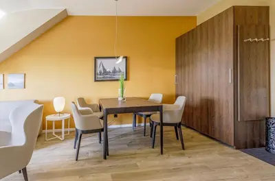 Ein Sitzbereich in der Unterkunft 5-Sterne-Ferienwohnung Dünenidylle im 3 Obergeschoss