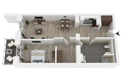 Grundriss der Unterkunft Ostseeglück - 5-Sterne-Ferienwohnung mit Südbalkon und Blick zum Saaler Bodden