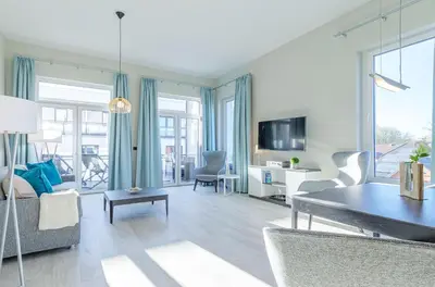 TV/Unterhaltungsangebot in der Unterkunft Käptenslounge - Ferienapartment für vier Personen mit Westbalkon und komfortabler Ausstattung