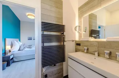 Ein Badezimmer in der Unterkunft Käptenslounge - Ferienapartment für vier Personen mit Westbalkon und komfortabler Ausstattung