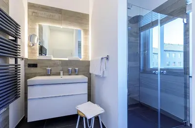 Ein Badezimmer in der Unterkunft Käptenslounge - Ferienapartment für vier Personen mit Westbalkon und komfortabler Ausstattung