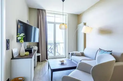 TV/Unterhaltungsangebot in der Unterkunft Kleine Welle - Haustierfreundliches Zwei-Zimmer Apartment mit Südbalkon und Platz für drei Personen im ersten Obergeschoss