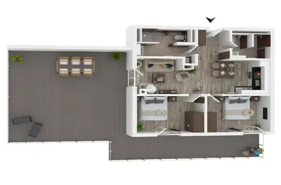 Küche/Küchenzeile in der Unterkunft Sommertraum - Charmante 3-Zimmer Wohnung mit Eckbalkon in Wustrow