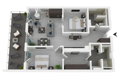 Grundriss der Unterkunft Strandgeflüster - Modernes Apartment mit Ostsee- und Boddenblick