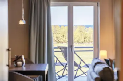Ein Sitzbereich in der Unterkunft Ostseerast - Urlaub mit Flair auf Fischland-Darß-Zingst