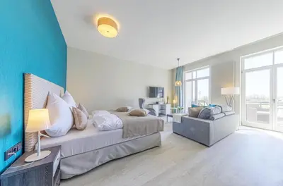 Ein Sitzbereich in der Unterkunft MEERGLÜCK - Unvergesslicher Urlaub in der ruhig gelegenen Ferienwohnung mit Blick auf die Ostsee