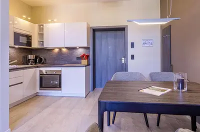 Küche/Küchenzeile in der Unterkunft Backboard - Haustierfreundliche Ferienwohnung mit Nordbalkon für bis zu 3 Personen