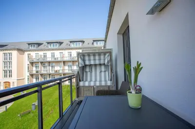 Ein Balkon oder eine Terrasse in der Unterkunft Francis Drake Suite - 5-Sterne Wellnessurlaub mit Ostseeblick