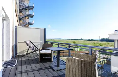 Ein Balkon oder eine Terrasse in der Unterkunft Ostseesonne - Erholung und Komfort im Ostseebad Wustrow