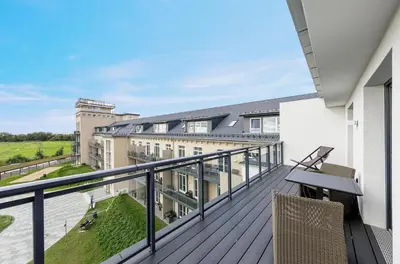 Ein Balkon oder eine Terrasse in der Unterkunft Sommerglück mit Ostseepanorama
