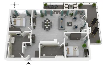 Grundriss der Unterkunft Strandläufer 5 Sterne-Ferienwohnung mit Komfort, Wellness & Ostseeblick