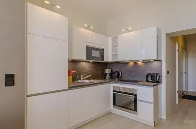 Küche/Küchenzeile in der Unterkunft Moderne 5 Sterne Ferienwohnung Strandlilie