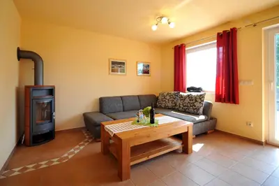Ein Sitzbereich in der Unterkunft Hus Utblick 8B