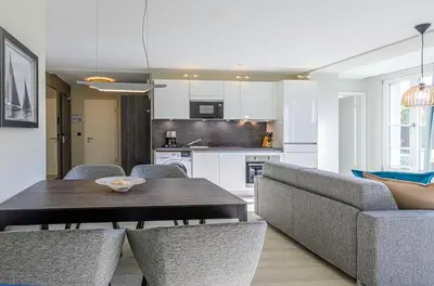 Küche/Küchenzeile in der Unterkunft Lüttkoje - Ferienwohnung mit zwei Schlafzimmern