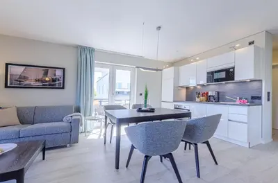 Küche/Küchenzeile in der Unterkunft Strandluft - 5 Sterne Ferienwohnung mit Infrarotkabine