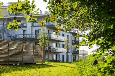 Das Gebäude in dem sich die Ferienwohnung befindet