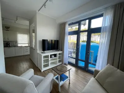 Küche/Küchenzeile in der Unterkunft Strandwohnung direkt am Meer - Whg 31