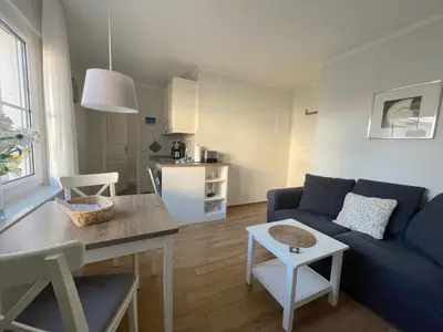 Küche/Küchenzeile in der Unterkunft Appartementhaus Zingst 4 - Urlaub zwischen Meer & Bodden