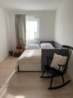 Ein Bett oder Betten in einem Zimmer der Unterkunft Ferienhaus Landleven