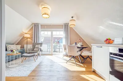 Ein Sitzbereich in der Unterkunft Haus Meer Wg 15