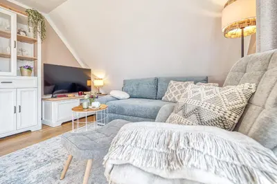 Ein Sitzbereich in der Unterkunft Haus Meer Wg 15