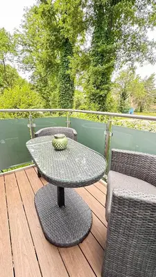 Ein Balkon oder eine Terrasse in der Unterkunft Waldgold