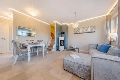 Ein Sitzbereich in der Unterkunft Zingst Deluxe