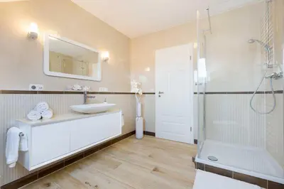 Ein Badezimmer in der Unterkunft Küstentraum