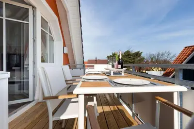 Ein Balkon oder eine Terrasse in der Unterkunft Küstentraum