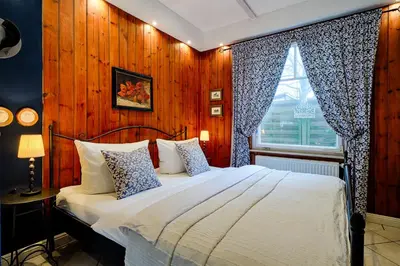 Ein Bett oder Betten in einem Zimmer der Unterkunft Gartenhaus