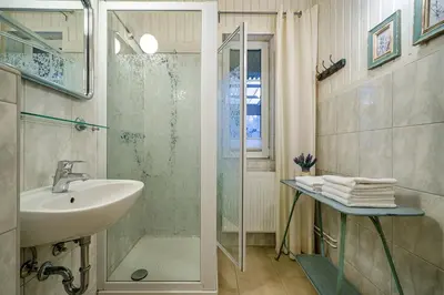 Ein Badezimmer in der Unterkunft Kapitänssuite