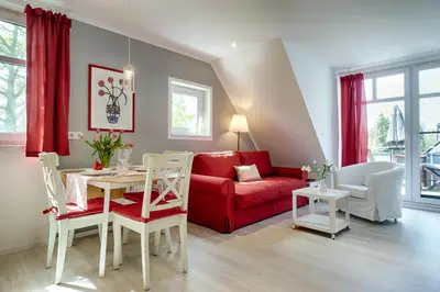Ein Sitzbereich in der Unterkunft Trident Wohnung 2