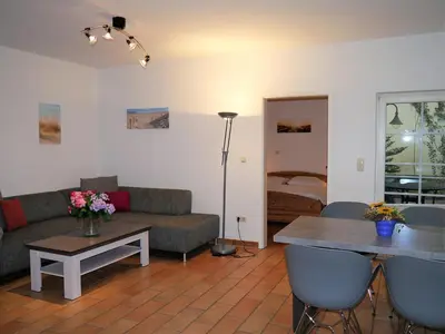 Ein Sitzbereich in der Unterkunft Waldsiedlung 18 Haus 12 Wo 1