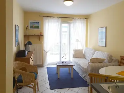 Ein Sitzbereich in der Unterkunft Mühlenpark 2 Mühlenpark Haus B Wo 7