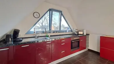Küche/Küchenzeile in der Unterkunft Haus Kranich Wo 15