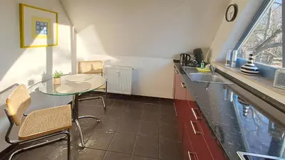 Küche/Küchenzeile in der Unterkunft Haus Kranich Wo 15