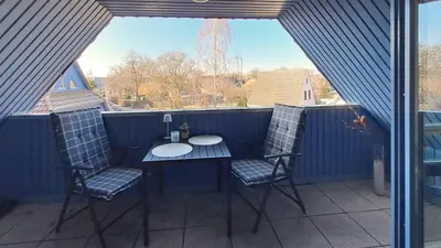 Ein Balkon oder eine Terrasse in der Unterkunft Haus Kranich Wo 15