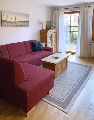 Ein Sitzbereich in der Unterkunft Ferienhaus Georg
