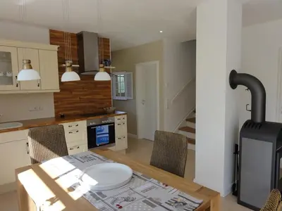 Küche/Küchenzeile in der Unterkunft Wiecker Landhus FHH 2