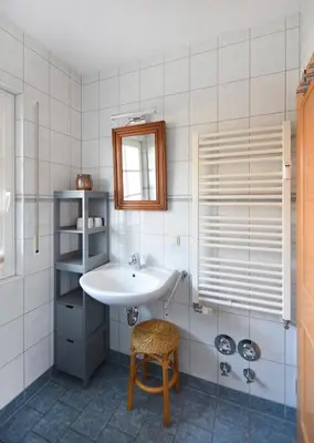 Ein Badezimmer in der Unterkunft Meereslust