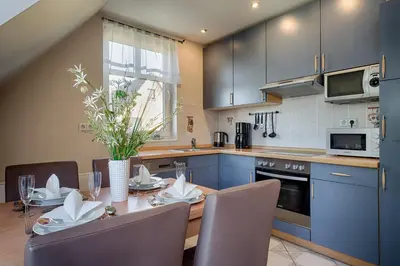 Küche/Küchenzeile in der Unterkunft Trident Wohnung 3