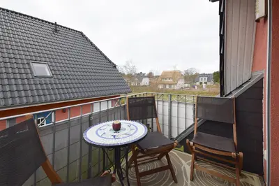 Ein Balkon oder eine Terrasse in der Unterkunft Strandläufer