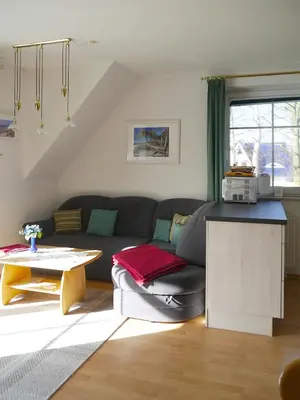 Ein Sitzbereich in der Unterkunft Frieseneck Wohnung 20