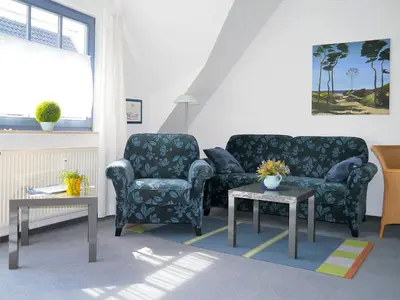Ein Sitzbereich in der Unterkunft Eichenpark Haus 1 Wohnung 5