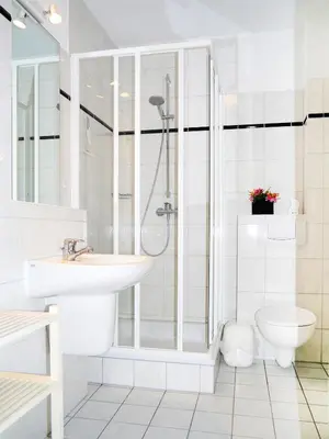 Ein Badezimmer in der Unterkunft Eichenpark Haus 1 Wohnung 5
