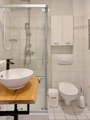 Ein Badezimmer in der Unterkunft Eichenpark Haus 2 Wohnung 5