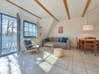 Ein Sitzbereich in der Unterkunft Eichenpark Haus 2 Wohnung 5