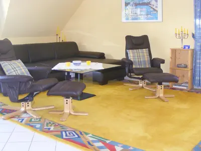 Ein Sitzbereich in der Unterkunft Mühlenpark 2 Mühlenpark Haus B Wo 10