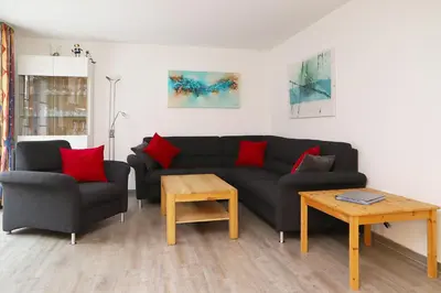 Ein Sitzbereich in der Unterkunft Mühlenpark 1 Mühlenpark Haus 1 Wo 2 